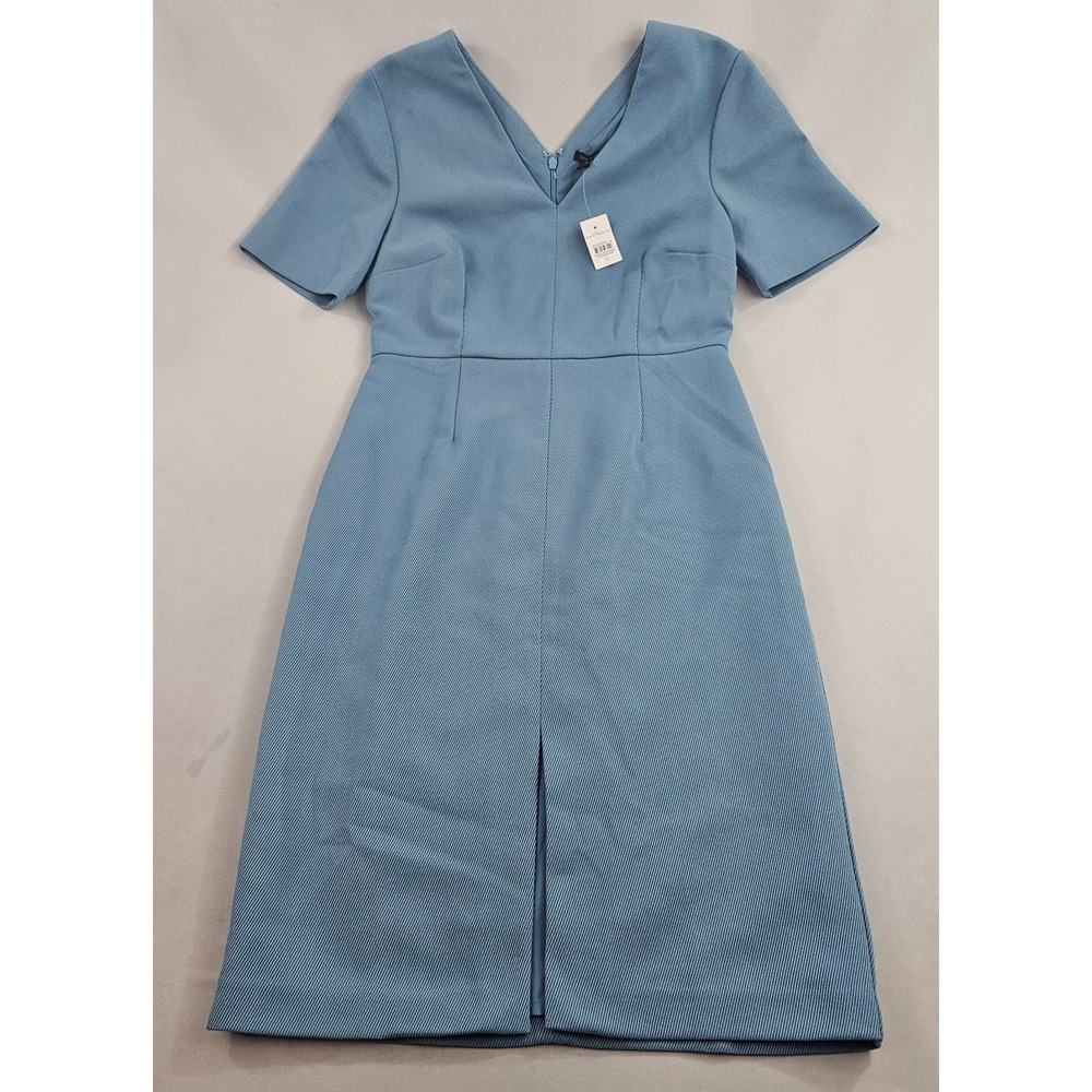 Ann Taylor Womens Blue Stretch V-Neck A-Line Dress 35259312 Sz 2